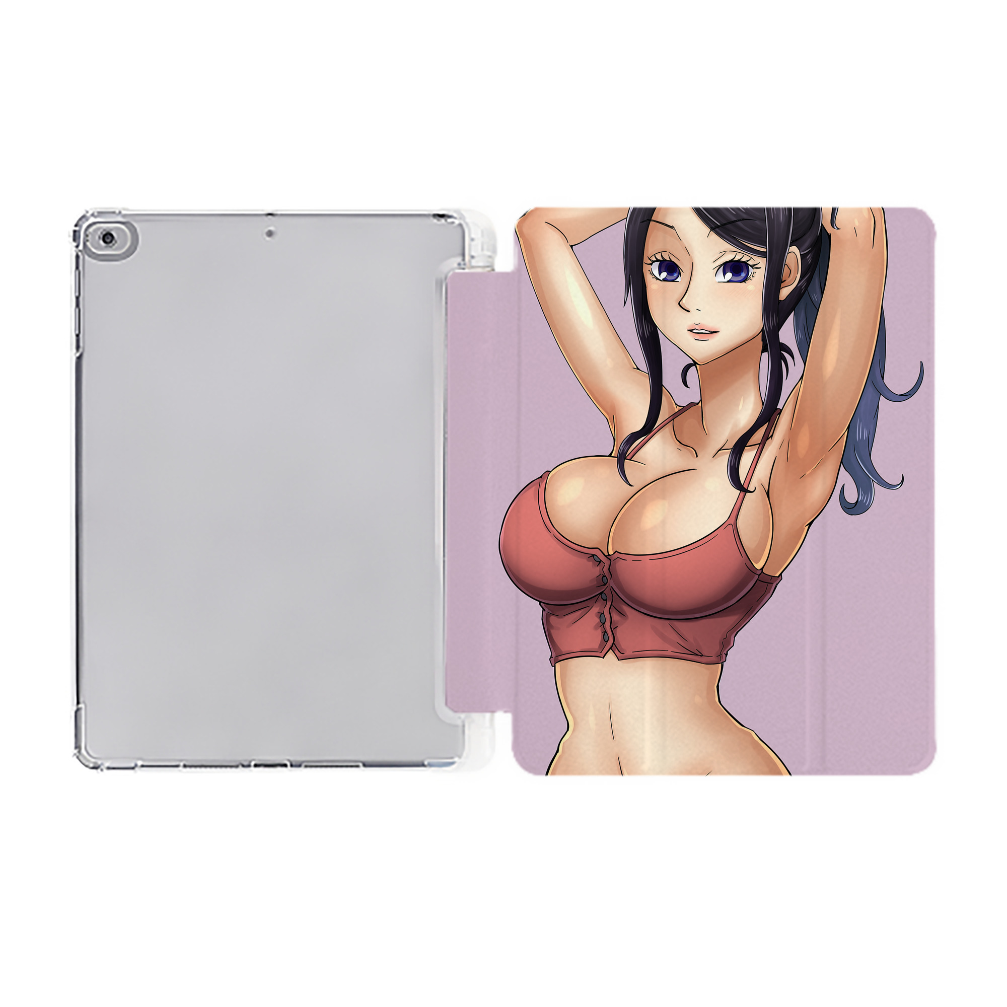 ワンピース ONE PIECE IPad ケース ペン収納付き 三つ折りスタンド PUレザー×シリコン 対応機種9.5/10.5/10.9インチ